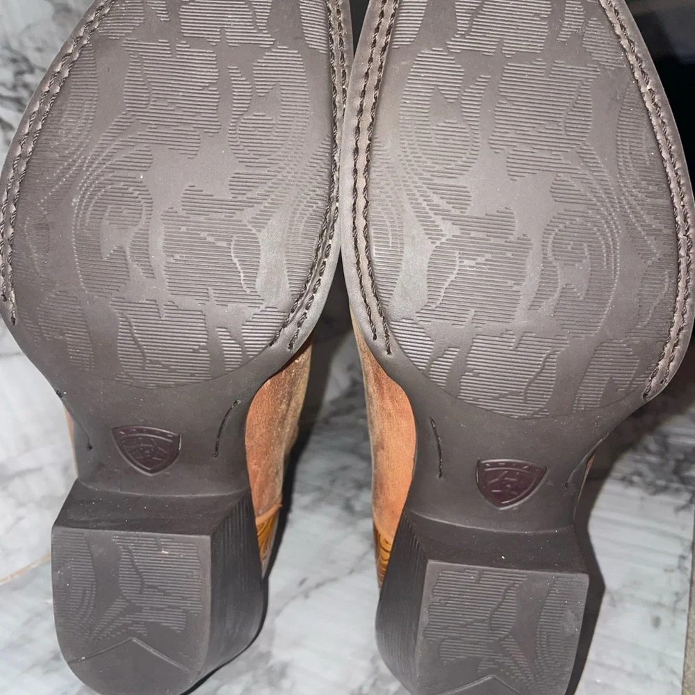 Ariat Turquoise and Tan Leather Western Boots - Picture 13 of 14